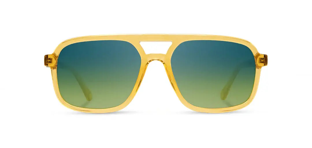 Glacier Sunglasses | Yellowstone Engraved Edition: Sap / Walnut Engraved / HD Plus Polarized Sky | CAMP Eyewear